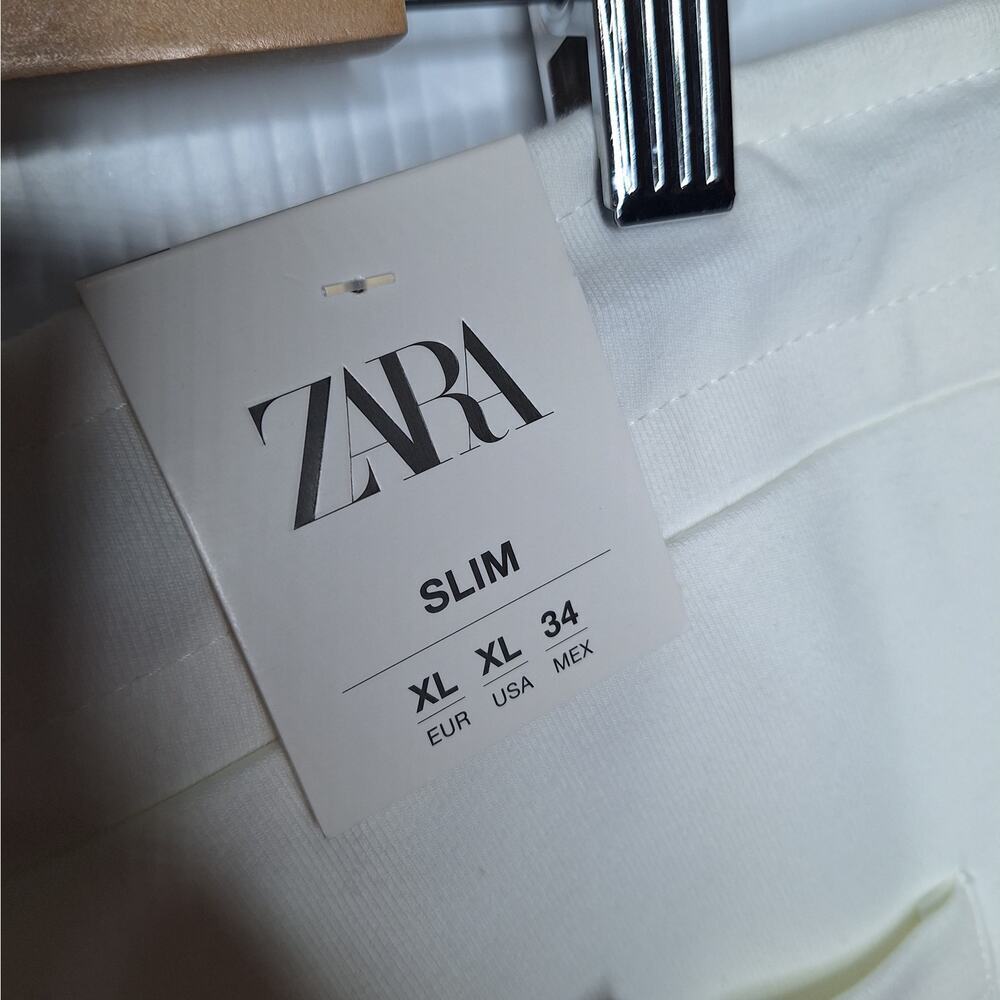 Zara Men's Sweatshorts Slim Shorts White XL Pull On Drawstring Athletic Lounge - Picture 4 of 10